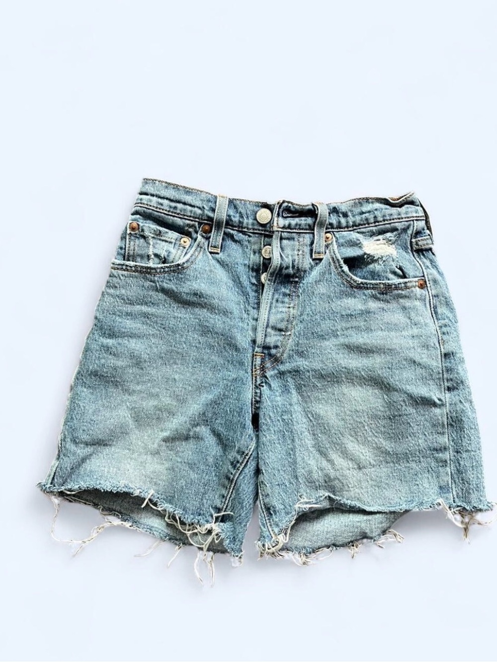 Classic High-Rise Distressed Denim Levi’s Shorts - 24